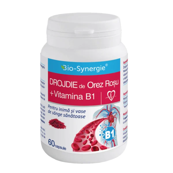 Drojdie de orez rosu +Vitamina B1, 60 capsule, Bio Synergie
