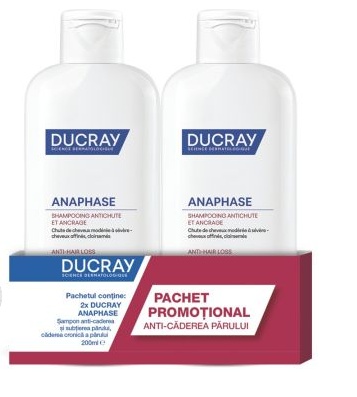Pachet Sampon impotriva caderii parului Anaphase 200ml, Promo 1+1, Ducray