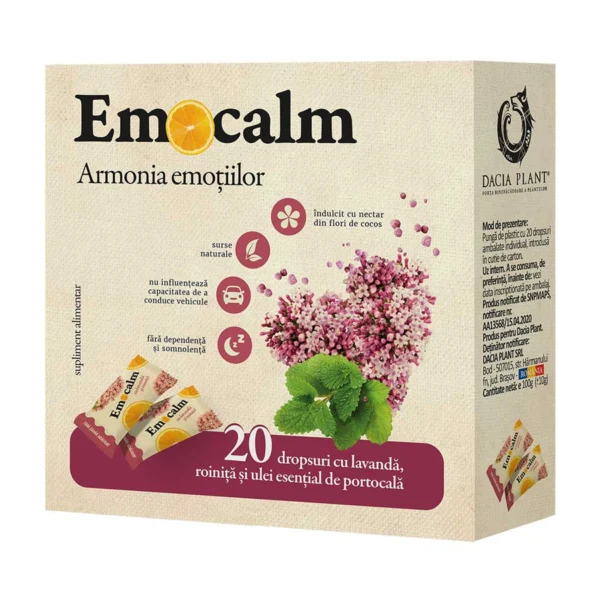 Emocalm Drops, 20 dropsuri, Dacia Plant