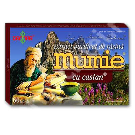 Extract purificat de rasina Mumie cu Castan, 60 comprimate, Damar