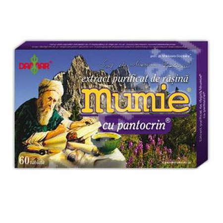 Extract purificat de rasina Mumie cu Pantocrin, 60 tablete, Damar