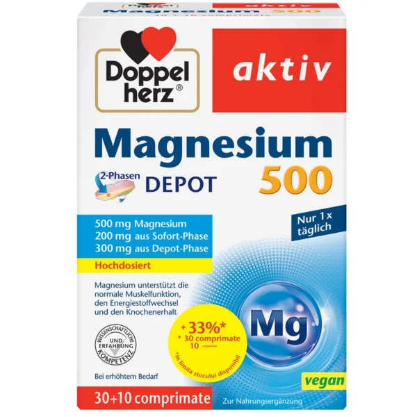 Magneziu Depot 500mg, 30 +10 comprimate, Doppelherz