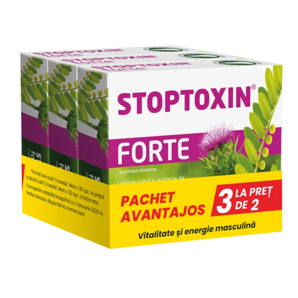 Pachet Stoptoxin Forte, 3 x 30 capsule, Fiterman Pharma