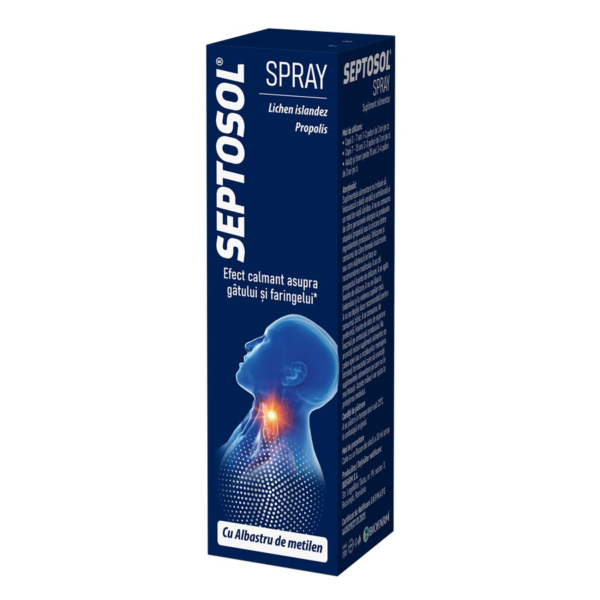 Septosol Spray cu albastru de metilen, lichen islandez si propolis, 30ml, Biofarm