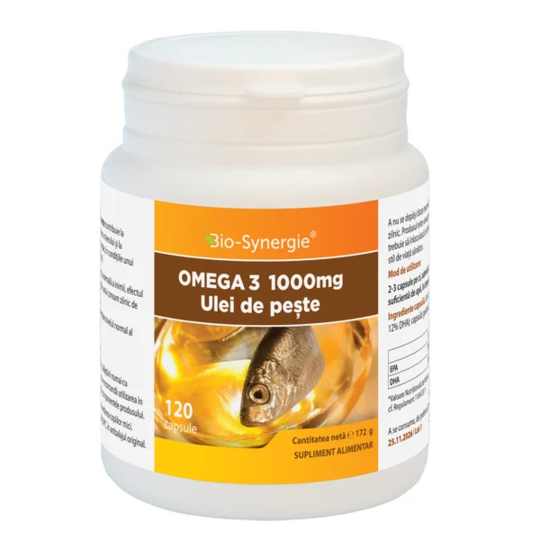 Ulei de peste Omega 3, 1000mg, 120 capsule, Bio Synergie