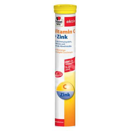 Vitamina C+ Zinc Aktiv, 15 comprimate efervescente, Doppelherz