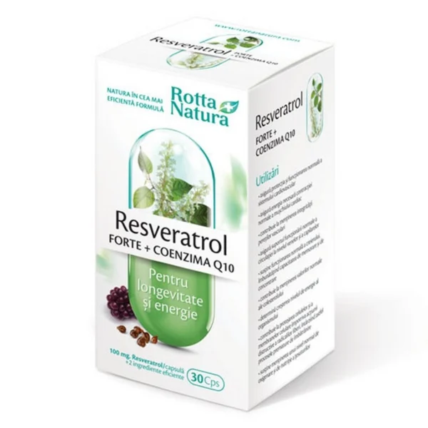 Resveratrol forte + Coenzyma Q10, 30 capsule, Rotta Natura