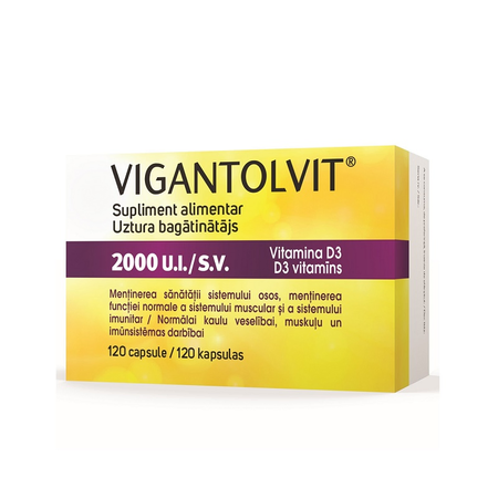 Vigantolvit 2000 U.I./S.V Vitamina D3, 120 capsule, Catalent