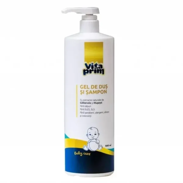 Vitaprim Baby Care Gel de Dus si Sampon, 1000ml, Prodis Pharma