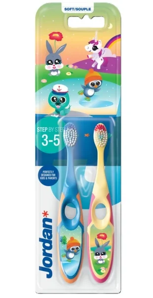 Set periuta de dinti pentru copii Step by Step, 2 bucati, 3-5, ani, Jordan