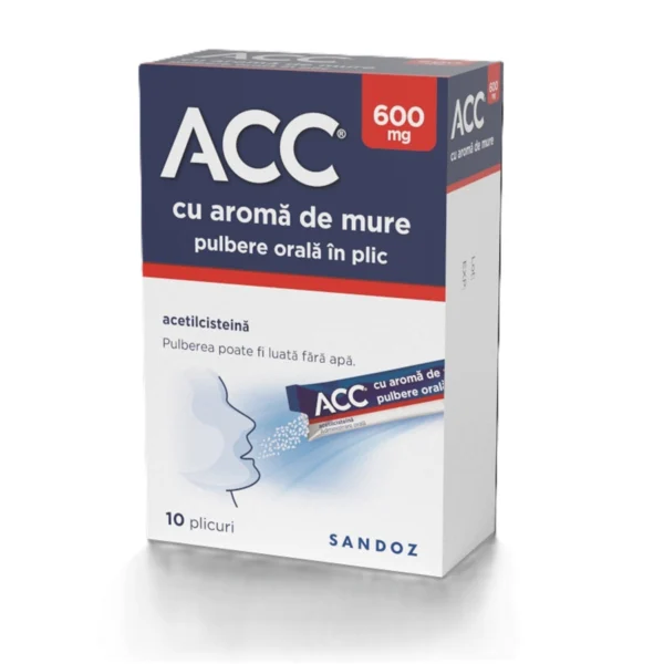 ACC 600mg cu aroma de mure pulbere orala, 10 plicuri, Sandoz