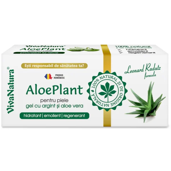 Gel pentru piele cu argint si aloe vera AloePlant, 20ml, VivaNatura