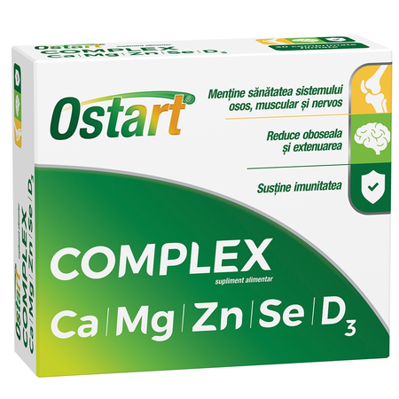 Ostart Complex Ca+Mg+Zn+Se+D3, 20 comprimate, Fiterman Pharma