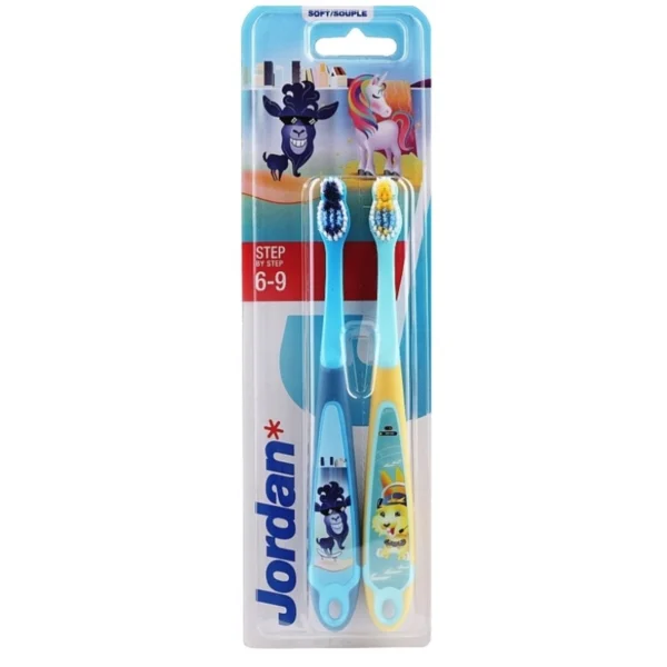 Set periuta de dinti pentru copii Step by Step, 2 bucati, 6-9 ani, Jordan