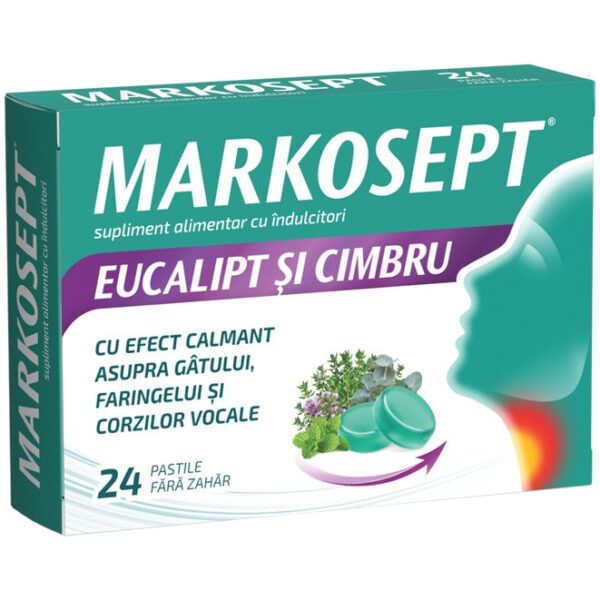 Markosept fara zahar, 24 comprimate, Fiterman Pharma