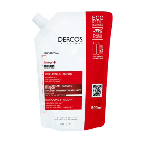 Rezerva eco sampon cu actiune energizanta Dercos Energy+, 500ml, Vichy