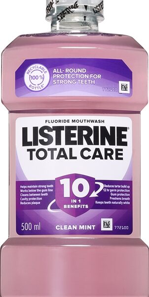 Apa de gura Total Care 10 in 1 Clean mint, 500ml, Listerine