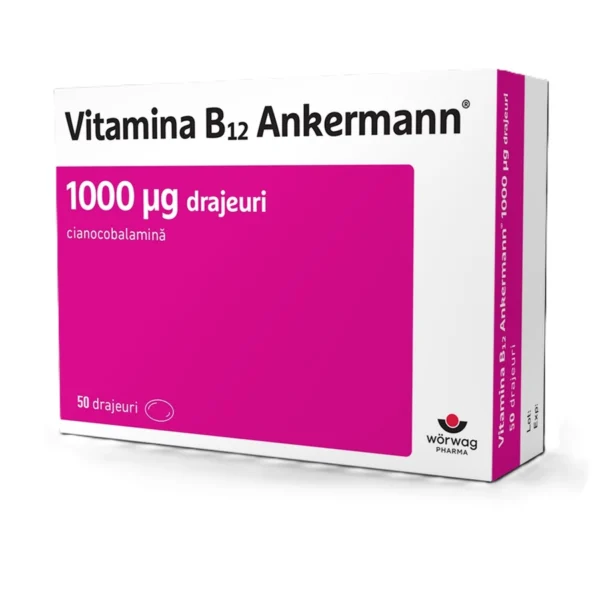 Vitamina B12 Ankermann, 1000mcg, 50 drajeuri, Worwag Pharma