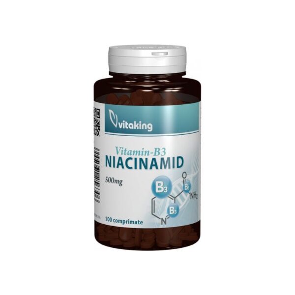 Vitamina B3, 500mg ,100 comprimate (Niacinamida), Vitaking