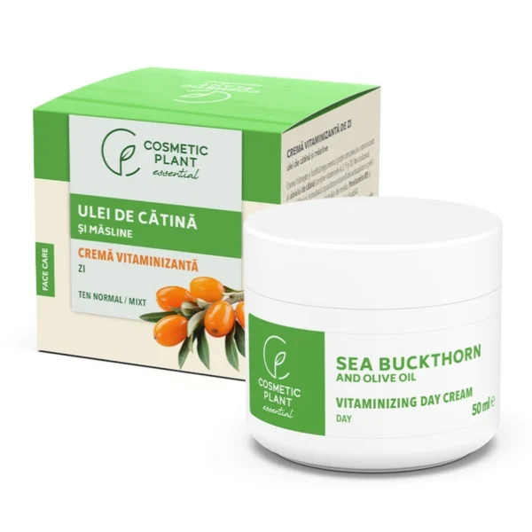 Crema vitaminizanta de zi cu ulei de catina si masline Essential, 50ml, Cosmetic Plant