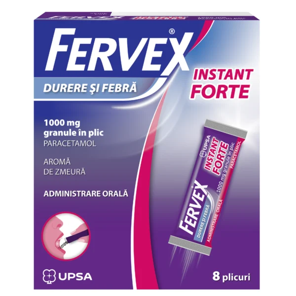 Fervex Durere si Febra Instant 1000mg x 8 plicuri, Upsa