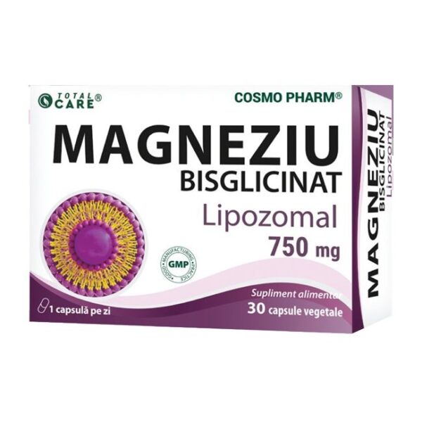 Magneziu Bisglicinat Lipozomal, 750mg, 30 capsule, Cosmo Pharm