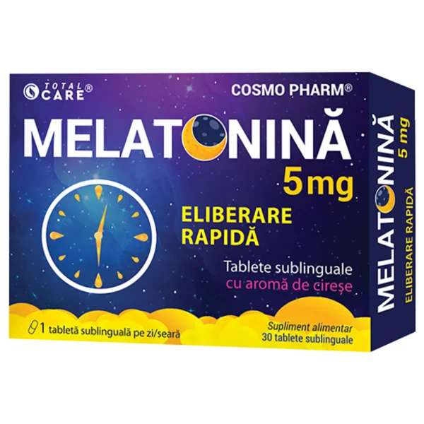 Melatonina eliberare rapida 5mg, 30 tablete sublinguale, Cosmo Pharm