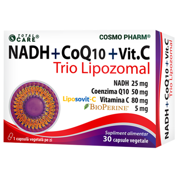 NADH +CoQ10 +Vitamina C Trio Lipozomal, 30 capsule vegetale , Cosmo Pharm