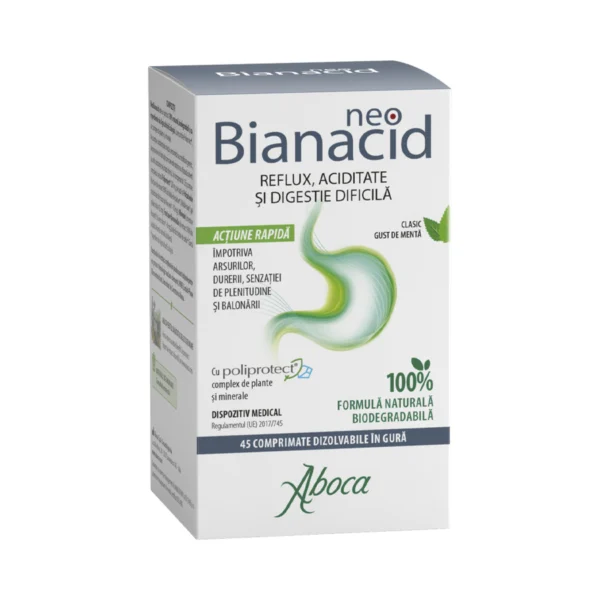 NeoBianacid cu aroma de menta , 45 comprimate masticabile, Aboca