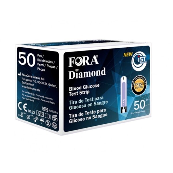 Teste pentru masurarea glicemiei Fora Diamond x 50 bucati, ForaCare Suisse