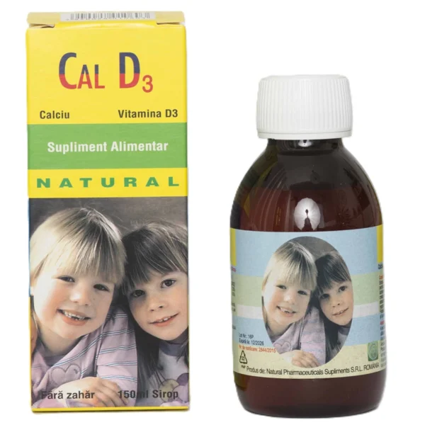Calciu cu calciu si Vitamina D3, 150ml, Natural Pharmaceuticals